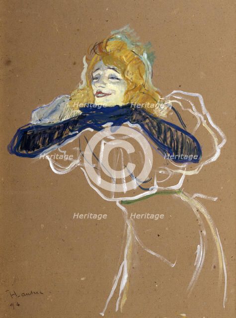 'The Singer Yvette Guilbert', 1894.  Artist: Henri de Toulouse-Lautrec