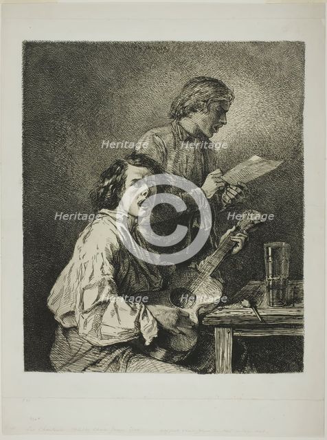 The Singers, 1845. Creator: Charles Emile Jacque.