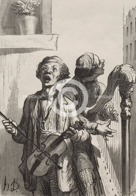 The Singers: Street Singers. Creator: Honoré Daumier (French, 1808-1879).