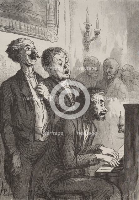 The Singers: The Singers in the Salon. Creator: Honoré Daumier (French, 1808-1879).