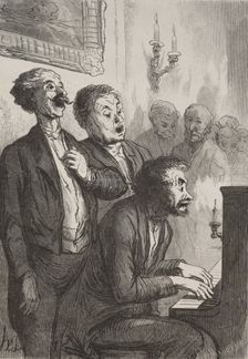 The Singers: The Singers in the Salon. Creator: Honoré Daumier (French, 1808-1879)