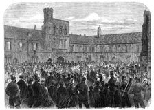 The singing of "Dulce Domum" at Winchester College, 1865. Creator: Unknown