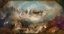 The sinking of the Nibelung treasure in the Rhine, ca. 1883. Creator: Makart, Hans (1840-1884)