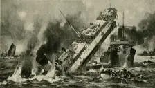 The sinking of the Anglia First World War, 17 November 1915, (c1920). Creator: Hermanus Willem Koekkoek