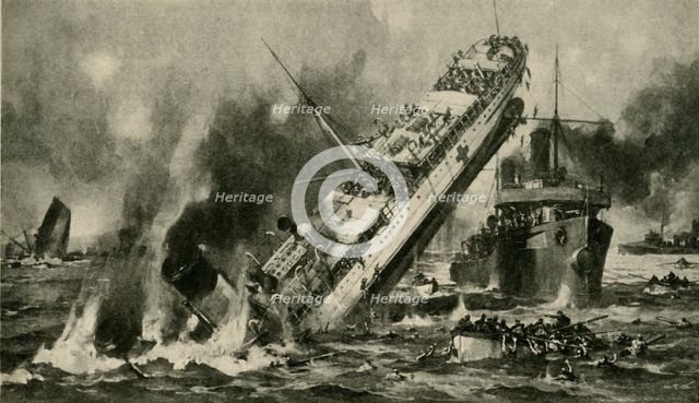 The sinking of the 'Anglia', First World War, 17 November 1915, (c1920). Creator: Hermanus Willem Koekkoek.