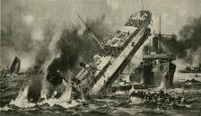 The sinking of the Anglia First World War, 17 November 1915, (c1920). Creator: Hermanus Willem Koekkoek