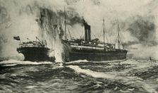 The sinking of the SS Arabic First World War, 19 August 1915, (c1920). Creator: Unknown