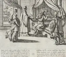 The Sister of Almanzor Consoles Gonzalo Gustos, 1612. Creator: Antonio Tempesta