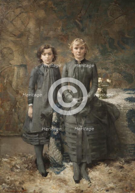 The sisters of the painter Schlobach, 1884. Creator: Rysselberghe, Théo van (1862-1926).