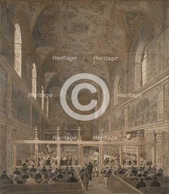 The Sistine Chapel in the Vatican, c 1868. Creator: Benoist, Philippe (1813-1896).