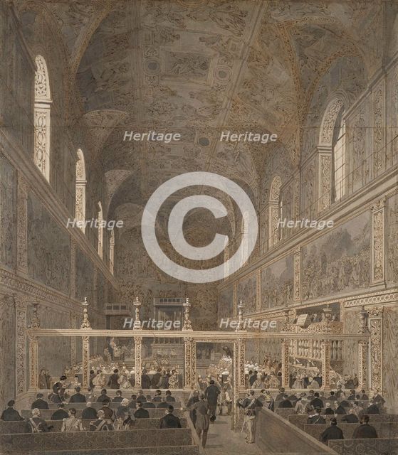 The Sistine Chapel in the Vatican, c 1868. Creator: Benoist, Philippe (1813-1896).