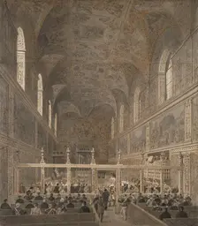 The Sistine Chapel in the Vatican, c 1868. Creator: Benoist, Philippe (1813-1896)