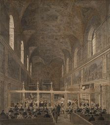 The Sistine Chapel in the Vatican, c 1868. Creator: Benoist, Philippe (1813-1896)