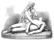 "The Siren and the Drowned Leander," by J. Durham, A.R.A., exhibition of the Royal Academy, 1872. Creator: Unknown
