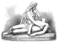 "The Siren and the Drowned Leander," by J. Durham, A.R.A., exhibition of the Royal Academy, 1872. Creator: Unknown