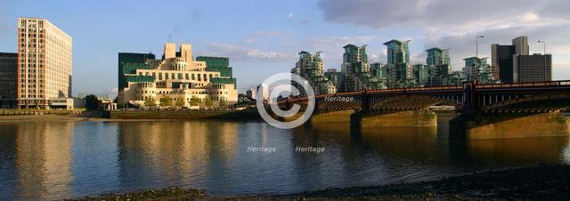 The SIS Building from across the River Thames, London.  Creator: Peter Thompson.