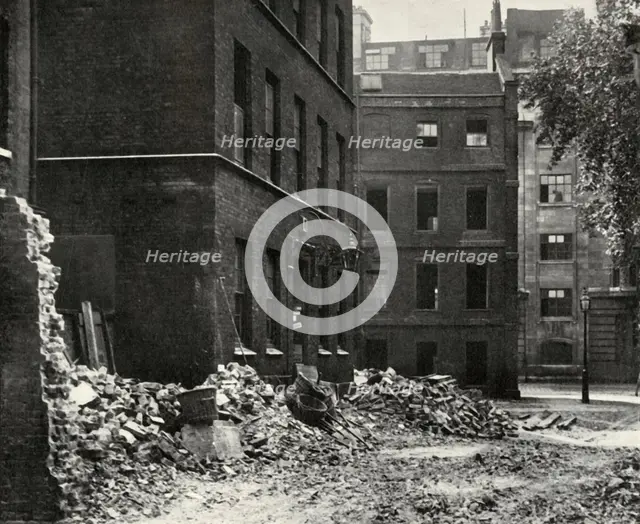 'The Site of the Gateway from Fetter Lane and the Derelict Houses Awaiting Demolition', 1934. Creator: Unknown.