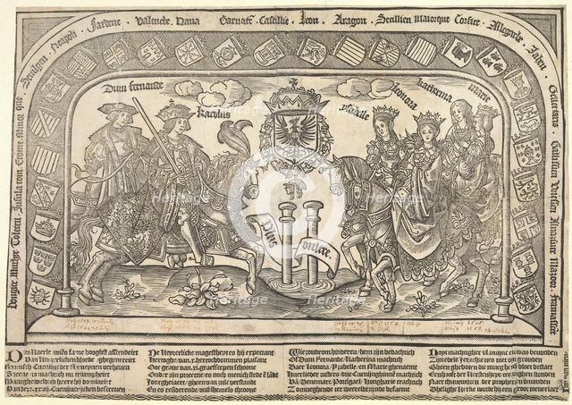 The six children of Philip the Handsome: Eleanor of Castile, Charles V, Isabella of Austria, Ferdinand I, Mary and Catherine, c. 1523. Artist: Nieulandt, Jan, van (16th century)