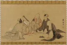 The Six Immortal Poets, Edo period, late 18th-early 19th century. Creator: Hishikawa Sori