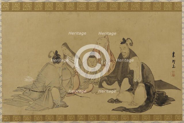 The Six Immortal Poets, Edo period, late 18th-early 19th century. Creator: Hishikawa Sori.