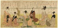 The Six Immortals of Poetry, Abbreviated, c. 1795. Creator: Chokosai Eisho
