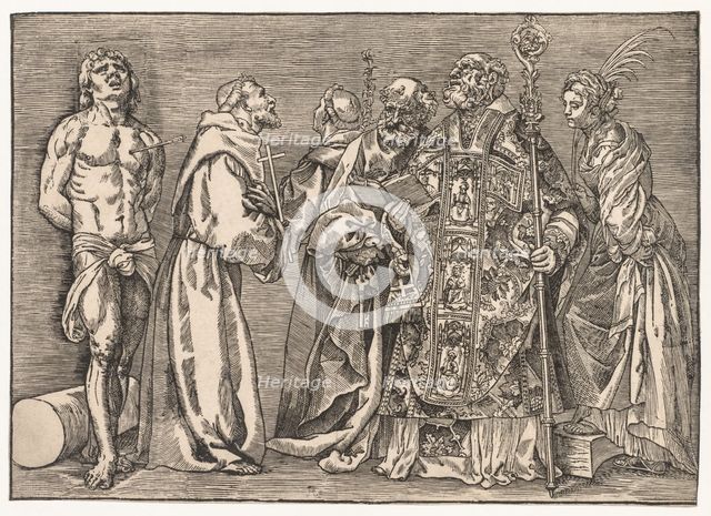 The Six Saints, c. 1535. Creator: Niccolo Boldrini (Italian, c. 1500-aft 1566).