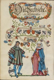 The Sixteenth Generation, Lasslau Derrer; Genealogy of the Derrer Family, about 1626-1711. Creator: Unknown