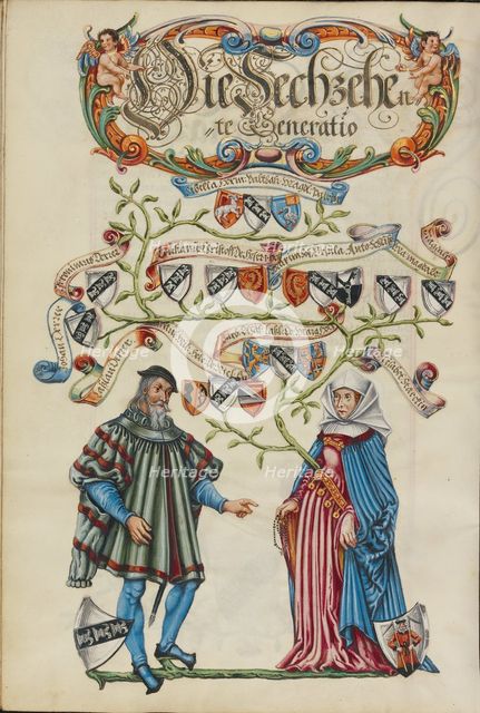 The Sixteenth Generation, Lasslau Derrer; Genealogy of the Derrer Family, about 1626-1711. Creator: Unknown.