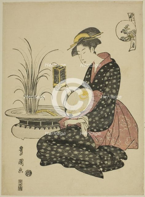 The Sixth Month (Roku gatsu), from the series "Fashionable Twelve Months (Furyu..., c.1793. Creator: Utagawa Toyokuni I.