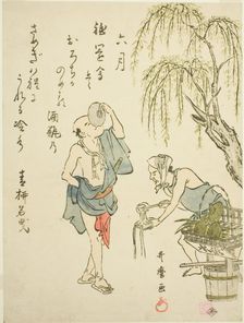 The Sixth Month (Rokugatsu), from an untitled series of genre scenes in the twelve..., c. 1792/93. Creator: Kitagawa Utamaro