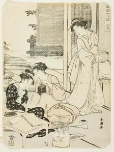 The Sixth Month (Rokugatsu), from the series "Popular Customs of the Twelve..., c. 1780/1801. Creator: Katsukawa Shuncho