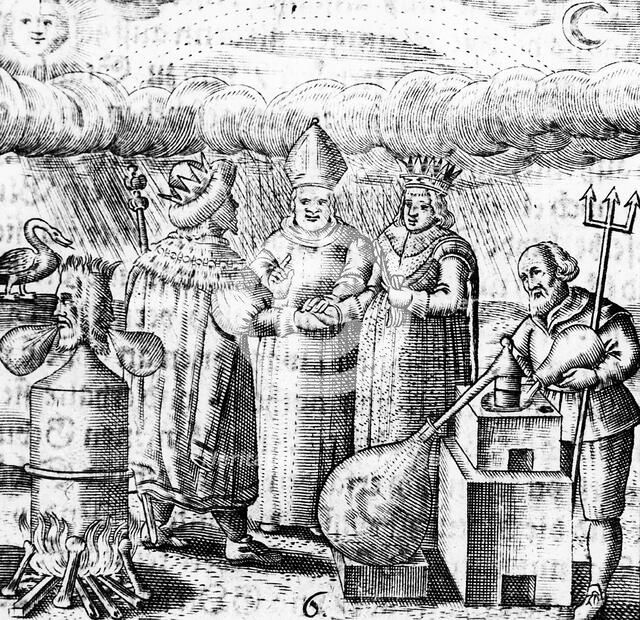 The Sixth Key of Basil Valentine, legendary 15th century German monk and alchemist, 1651. Artist: Unknown
