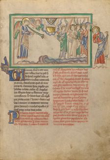 The Sixth Trumpet: The Angel at the Euphrates; Dyson Perrins Apocalypse, about 1255-1260. Creator: Unknown