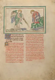 The Sixth Vessel: The Desiccation of the Euphrates; Dyson Perrins Apocalypse, about 1255-1260. Creator: Unknown
