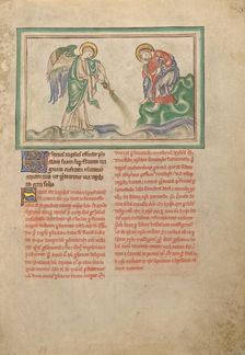 The Sixth Vessel: The Desiccation of the Euphrates; Dyson Perrins Apocalypse, about 1255-1260. Creator: Unknown