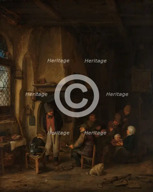 ‘The Skaters’: Peasants in an Interior, c.1656. Creator: Adriaen van Ostade.