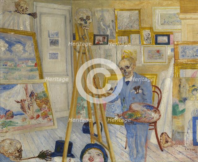 The Skeleton Painter, 1896. Creator: Ensor, James (1860-1949).