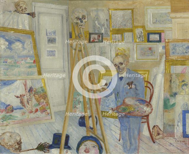 The Skeleton Painter, 1896. Creator: James Ensor.