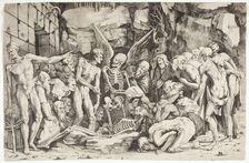 The Skeletons, between 1518 and 1525. Creators: Marco Dente, Baccio Bandinelli