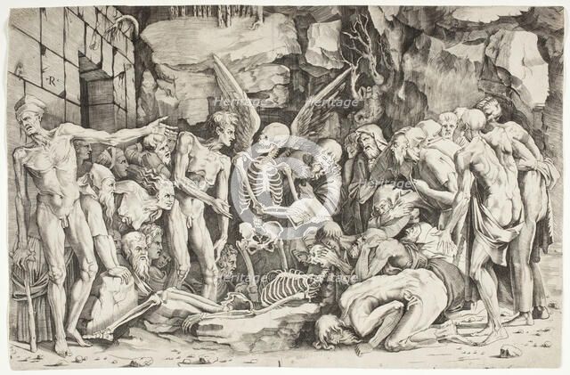 The Skeletons, between 1518 and 1525. Creators: Marco Dente, Baccio Bandinelli.