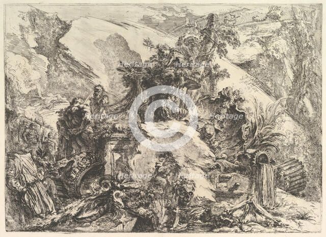 The Skeletons, from Grotteschi (Grotesques), ca. 1748. Creator: Giovanni Battista Piranesi.