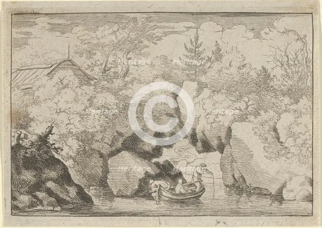 The Skiff near the Pierced Rock, 17th century. Creator: Allart van Everdingen.