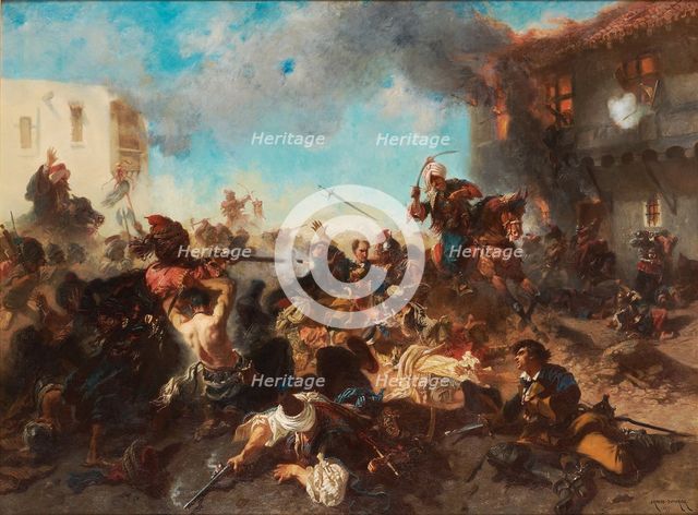 The Skirmish at Bender (Kalabaliken i Bender), 1877. Artist: Armand-Dumaresq, Charles Édouard (1826-1895)