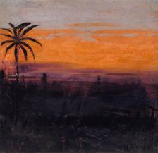 The Sky Simulated by Red Flamingoes, study for book Concealing Coloration in the Animal Kingdom. Creator: Abbott Handerson Thayer