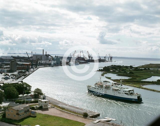 The SL ferry Scania on its way into Landskrona harbour,  1971.
 Creator: Unknown.