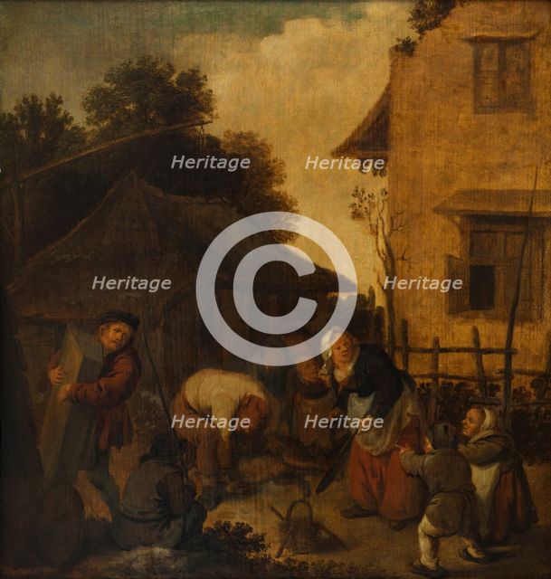 The Slaughter of the Pig in November, 1650-1675. Creator: Jan Miense Molenaer.