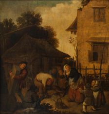 The Slaughter of the Pig in November, 1650-1675. Creator: Jan Miense Molenaer