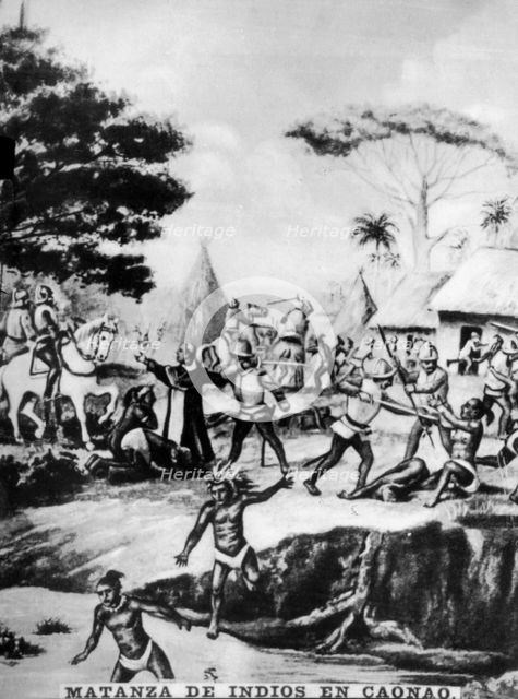 The Slaughter of Natives in Caonao, (16th century), 1920s. Artist: Unknown