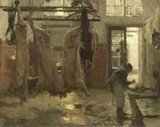 The slaughterhouse, 1880-1900. Creator: Willem Bastiaan Tholen