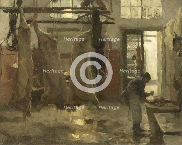 The slaughterhouse, 1880-1900.  Creator: Willem Bastiaan Tholen.